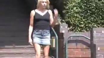 Obsessed girl urinating publicly
